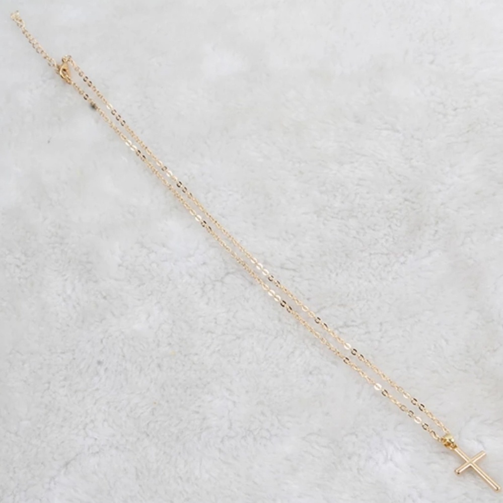 Layering Chain Cross Pendant Silver OR Gold - Picture 6 of 6